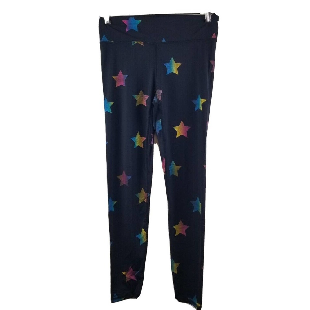 Terez Star‎ Print Leggings Black Size Medium Skinny Metallic Fitness